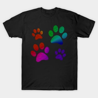 Colorful Dog Pawprint Stencil, Dog Gifts for People T-Shirt